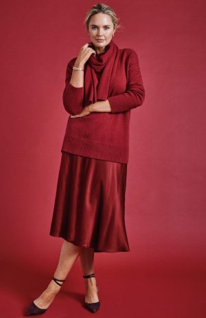 Silky A-Line Midi Skirt