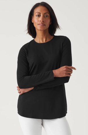 Pure Jill Long-Sleeve Shirttail Tee