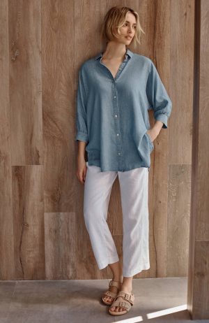 Pure Jill Linen Cropped Pants