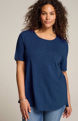 Cotton-Blend Elbow-Sleeve Tunic