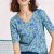 cool aqua wispy floral