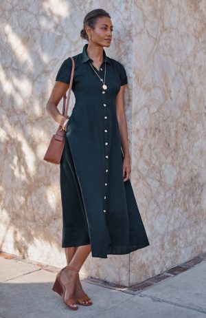 Linen Maxi Shirtdress