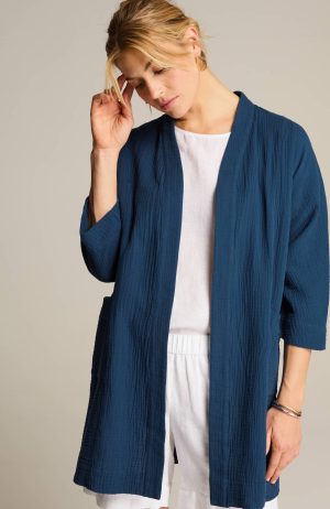 Pure Jill Cotton-Gauze Jacket