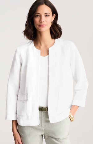 Whipstitched Open-Front Jacket