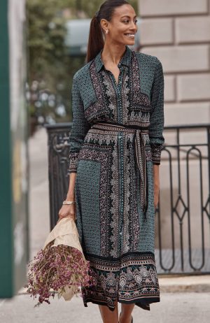 Wearever Foulard-Print Shirtdress