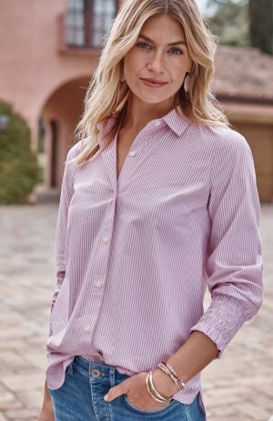 Smocked-Sleeves Poplin Tunic