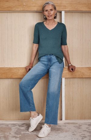 High-Rise Wide-Leg Ankle Jeans