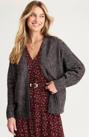 Marled Dolman-Sleeve Cardi