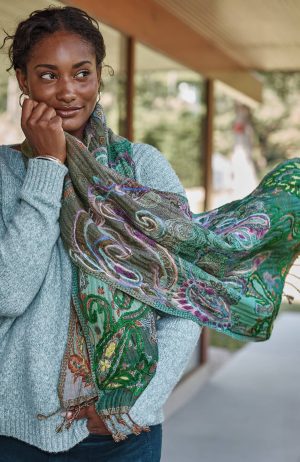 Compassion Fund Paisley Jacquard Scarf