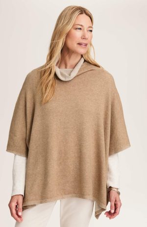 Two-Tone Sweater Poncho