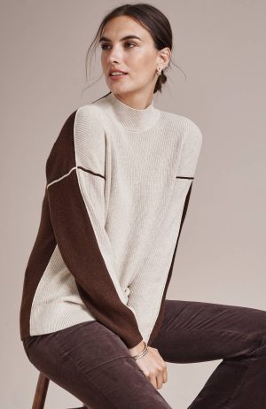 Ribbed Color-Blocked Sweater