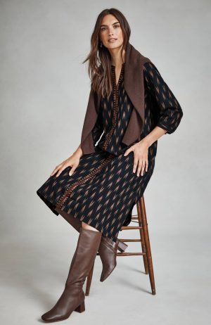 Pure Jill Embroidered Ikat Dress