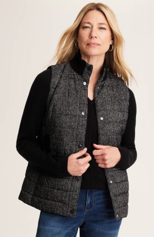 Mixed-Media Puffer Vest