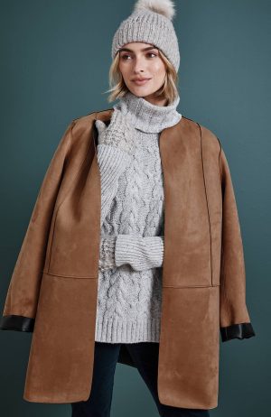 Faux-Leather & Suede Reversible Jacket