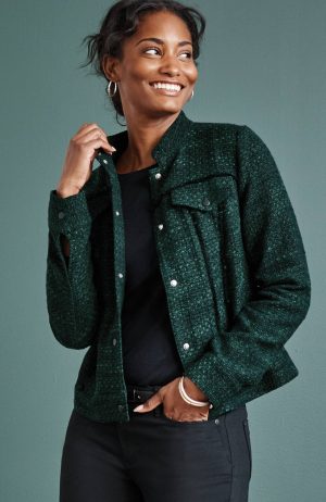 Tweed Snap-Front Jacket