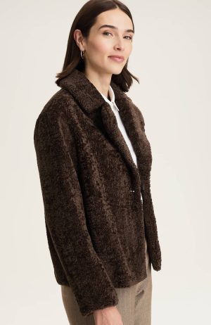 Faux-Sherpa One-Button Coat