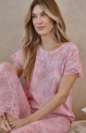Sleep Ultrasoft Lace-Trimmed Tee