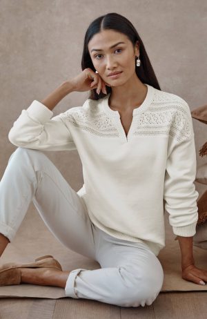 Pure Jill Mixed-Media Sweatshirt
