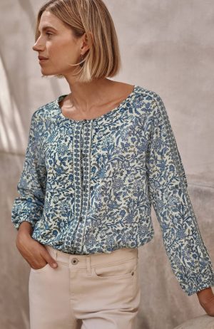 Pure Jill Border-Printed Top