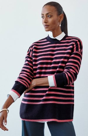 Striped Roll-Neck Sweater