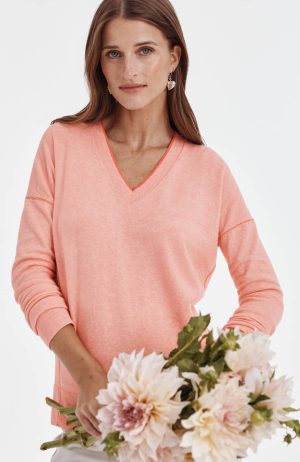 Tipped V-Neck Sweater
