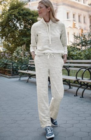 Fit Heathered Straight-Leg Pants