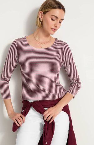 Pima 3/4-Sleeve Scoop-Neck Tee