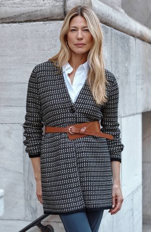 Wearever Textured One-Button Cardi