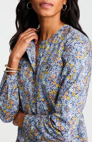 Pima Cotton Band-Collar Shirt