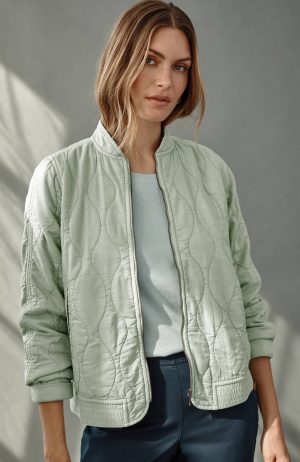 Garment-Dyed Quilted Zip-Front Jacket