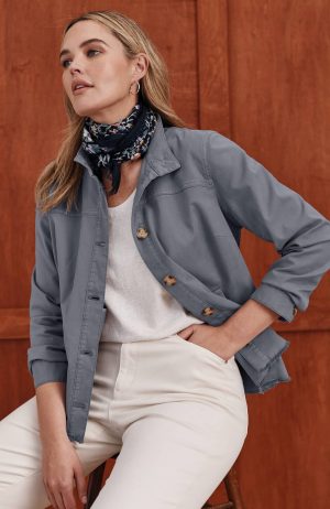Button-Front Swing Jacket