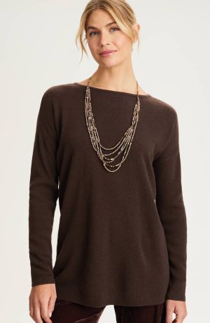 Pure Jill Recycled-Cashmere Pullover Sweater