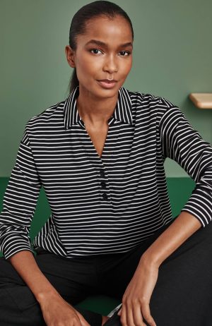Fit Long-Sleeve Polo Sweatshirt
