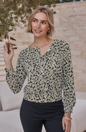 Banded-Hem Jersey Top