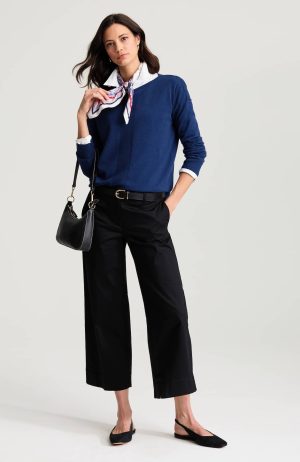 Seamed Boat-Neck Sweater