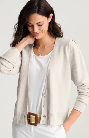 Garter-Stitch Button-Front Cardi