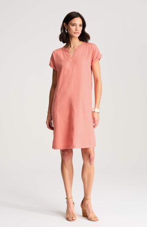 Pure Jill Linen-Blend Cap-Sleeve Dress