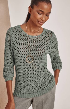 Pure Jill Open-Texture Sweater