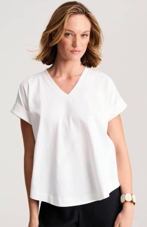 Pure Jill Button-Detail Tee