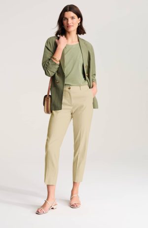 Curvy Fit Linen-Stretch Slim-Leg Pants
