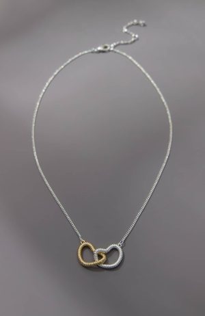 Demi-Fine Interlocking Hearts Necklace