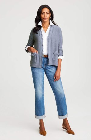 Fringed Patch-Pocket Cardi