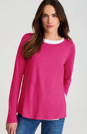 Layered-Effect Knit Long-Sleeve Tee