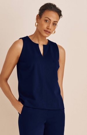 Wearever Polished-Knit Sleeveless Top