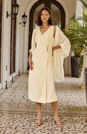 Buttoned Wrap Dress