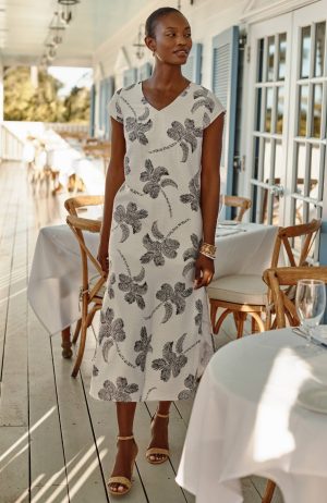 Palm-Printed Maxi Dress