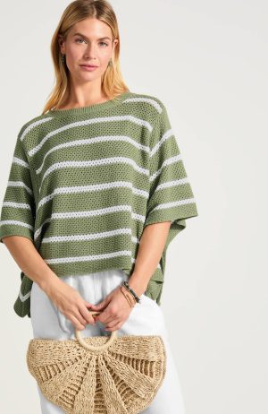 Striped Crochet Poncho