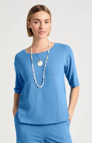 Pure Jill Linen-Blend Tee