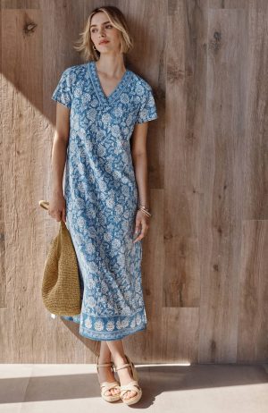 Pure Jill Block-Printed Maxi Dress