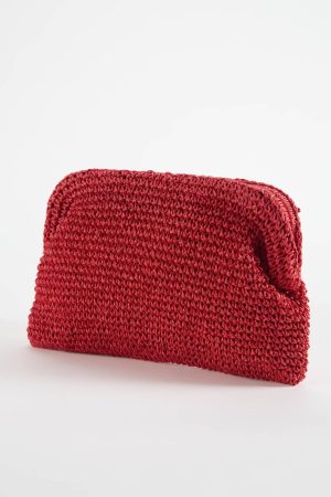 Framed Straw Clutch